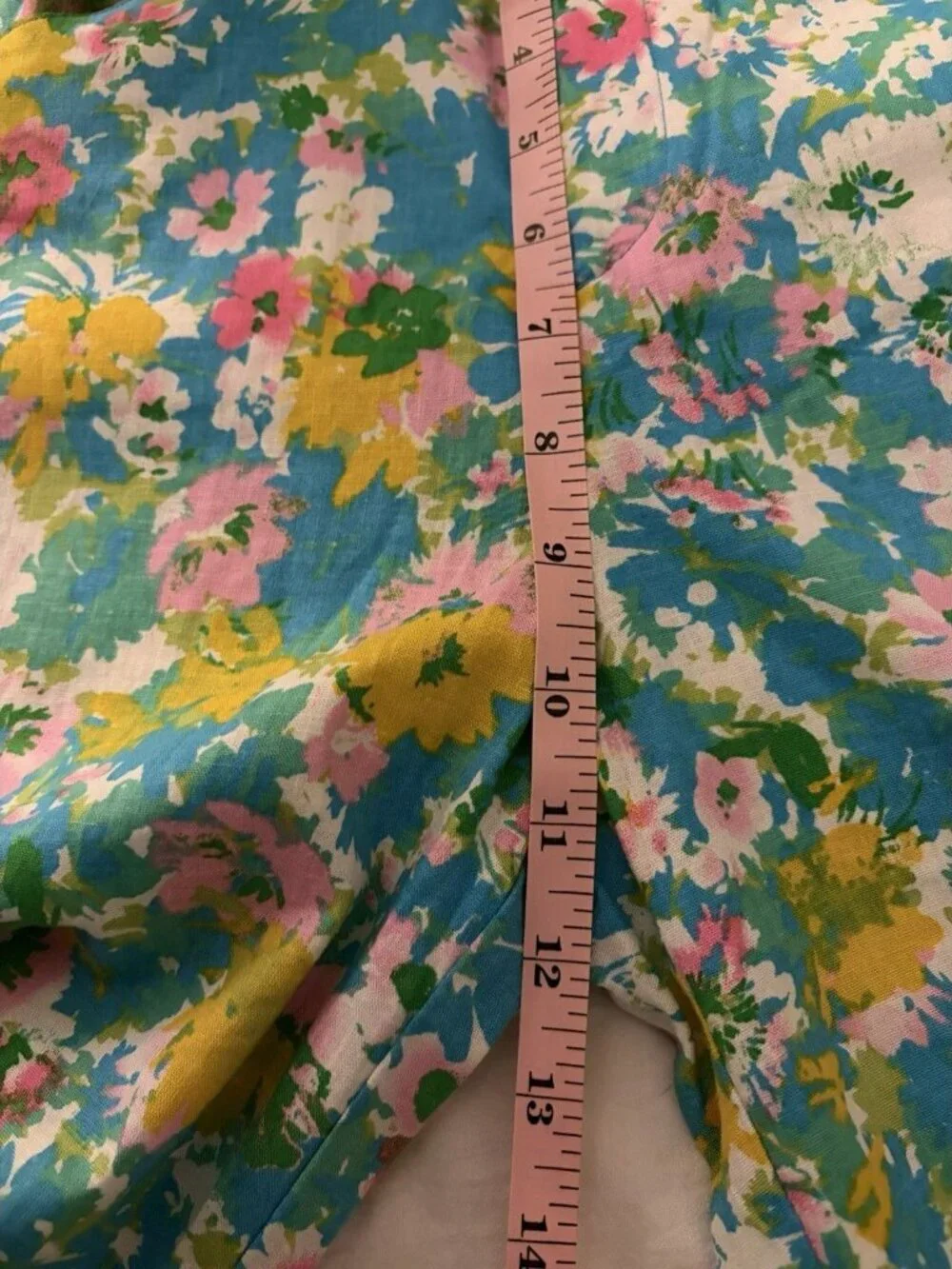 Zara Women’s Floral Linen Blend Mini Flare Cropped Trouser Pants Size 2 NWT
